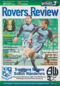 Tranmere Rovers v Bolton Wanderers Match Programme 2000-01-26